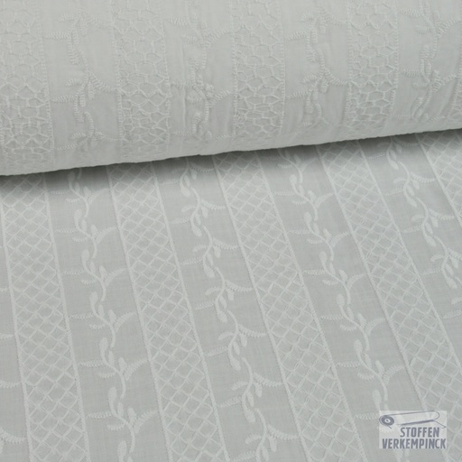 [CI-PIZZOSANGA-3171] Broderie Blaadjes/Ruiten Wit