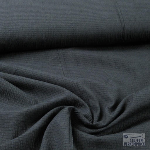 [ZA-4791-02-08] Crincle Stretch Bloezenstof Zwart