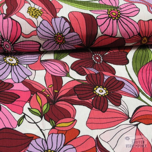 [HE-208663-0004] Viscose Crèpe Flower Power Lila