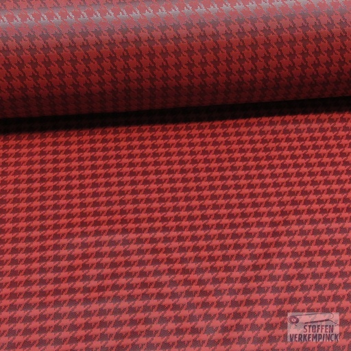 [ZA-006167-07] Jacquard Voering Pied de Poule Bordeaux/Rood