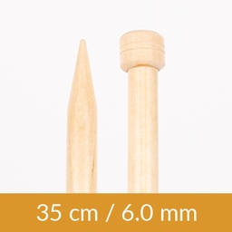 [206-30601] Birch single pointed needle 35cm 6.00mm 