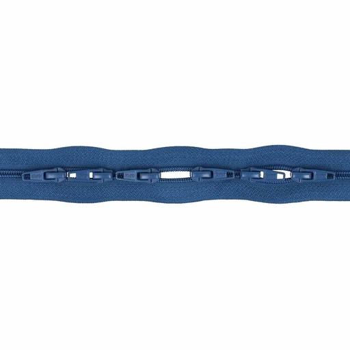 [DBF-22570-235] Spiraalrits op kaart Jeansblauw - 3mtr incl. 6 schuivers