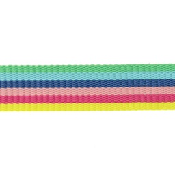 [DI-F409.30-990] Tassenband 30mm Regenboog Groen/Geel