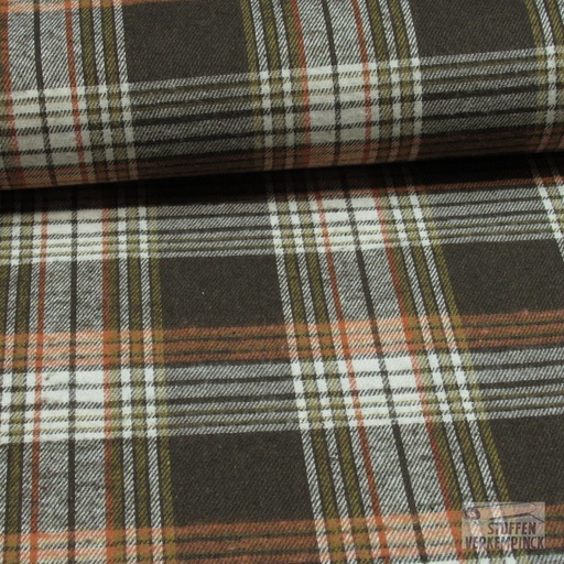 [VE-04244-002] Flanelle Ruit Bruin/Ecru/Oranje