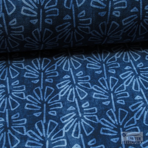 [BEW-1032] Polyester Crêpe Jeansbloem