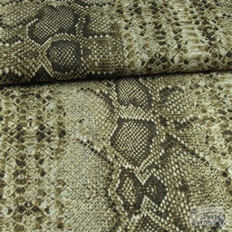[QT-PC6201-039] Polyester Voile Slangenprint Bruin