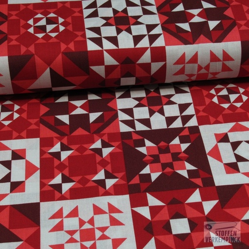 [HE-209527-0003] Kerststof Geometrie Rood