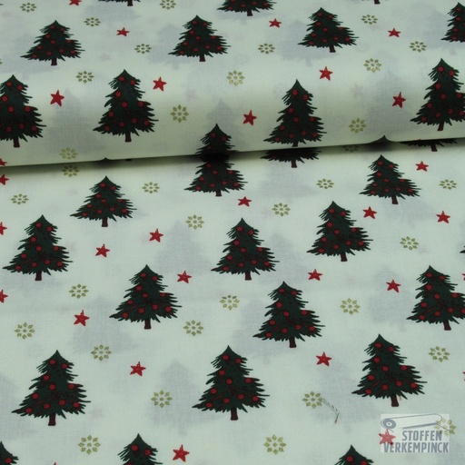 [HE-209505-0003] Kerst - Versierde Kerstboom Ecru