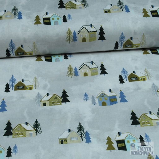 [HE-209514-0004] Kerst - Huisjes Lichtgrijs