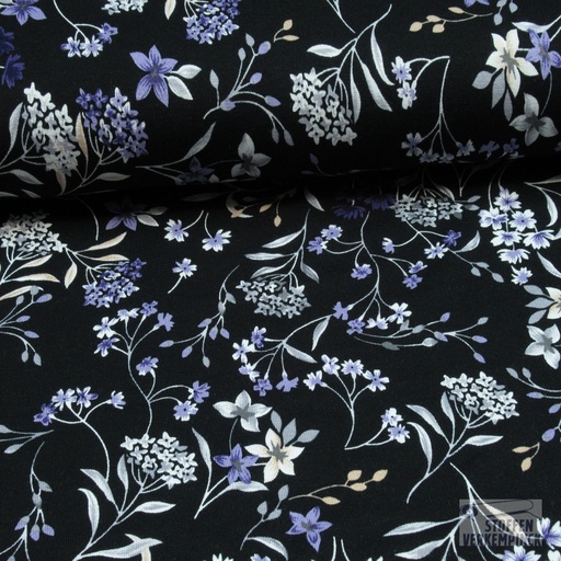 [NO-20196-047] Viscose Jersey Veldbloemetjes Paars