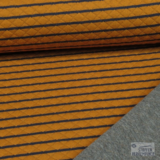 [VE-06428-006] Jersey Quilt Yarn Dyed Stripes Oker
