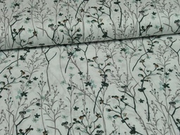 [kv-S1149R-183447] Poplin Bedrukt Mille Fleurs Snoozy Fabrics (Oud Groen)