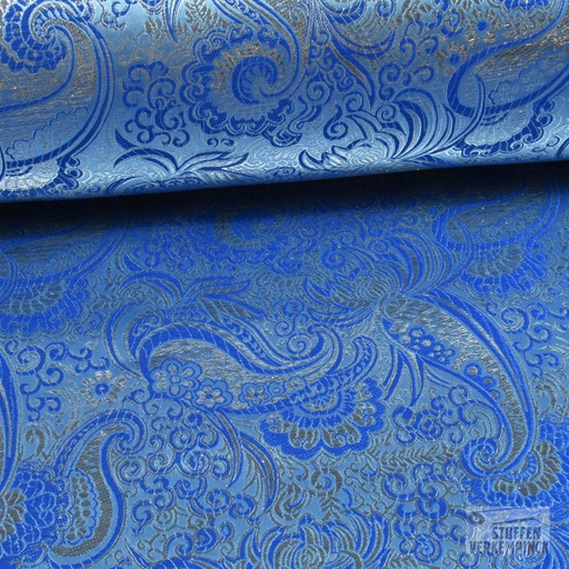 [JO-4855-5] Brokaat Paisley Zilver/Royal