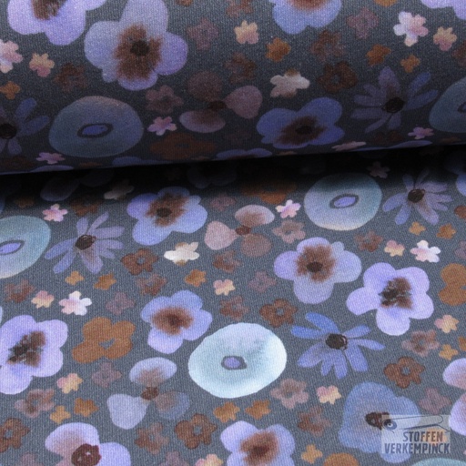 [MU-5364-1942] Jogging Digital Painted Flowers Paars