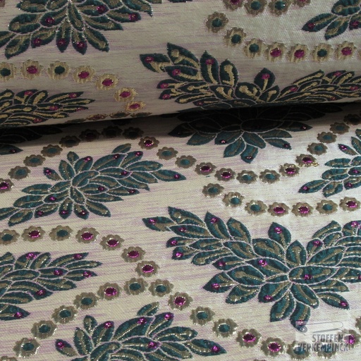 [JO-4847-117] Brokaat Bloemen Donker Groen