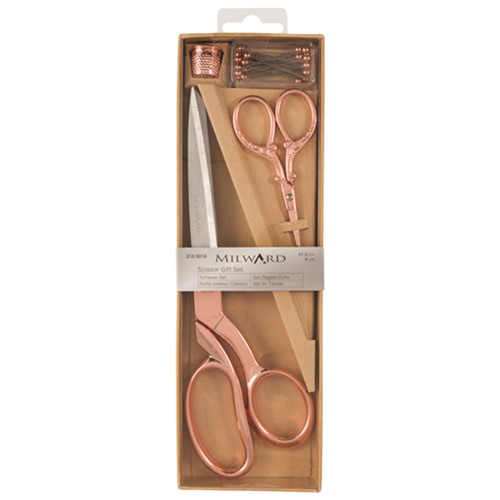 [DI-2189018] Milward cadeauset premium naaischaar 21,5cm en borduurschaar 9,5cm roségoud