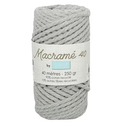 [DI-cc.4711-166] Trimids Macramé touw 5mm - 250gr - 40m - grijs