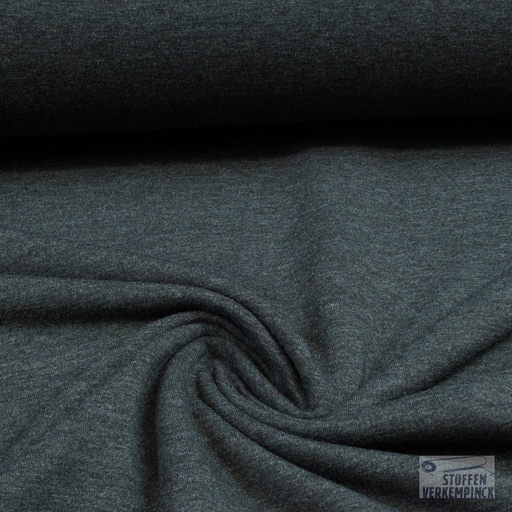 [QT-RS0202-671] French Terry Brushed Dark Grey Melange