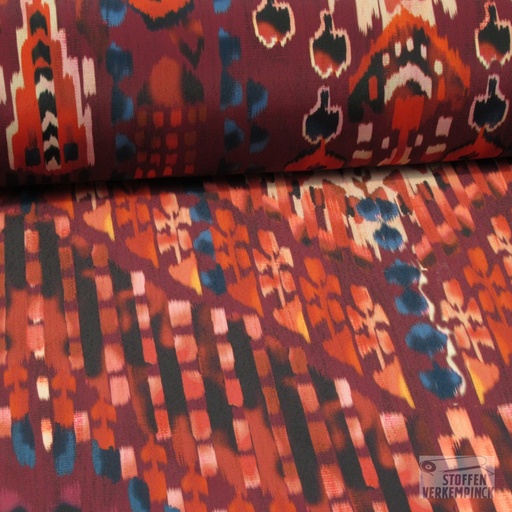 [187-0019] Polyester crêpe Grote Zigzag Wine