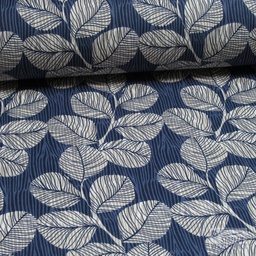 [VE-C5267-003] Coated Cotton Leaves Navy