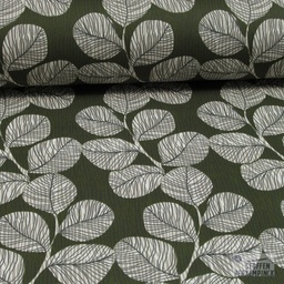 [VE-C5267-006] Coated Cotton Leaves Army Green