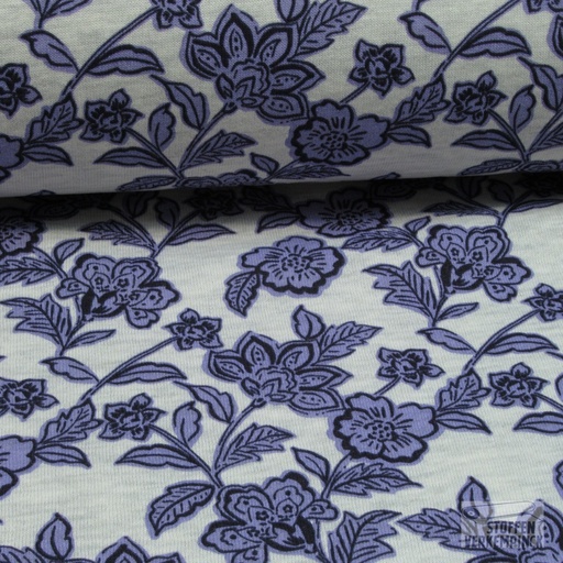 [VE-05538-001] Sweat melange Flowers Purple