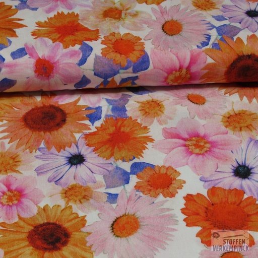 [POL-922800-80] Viscose Digi. Margrieten Wit