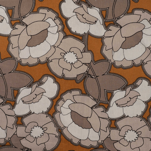 [QT-PC2415-520D] Linnen Viscose print Bold Flower Sand