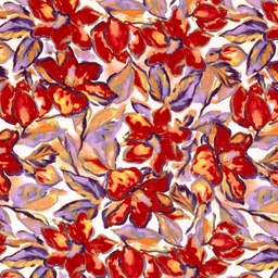 [NO-21138-016] Viscose str. abstracte bloemen koraal