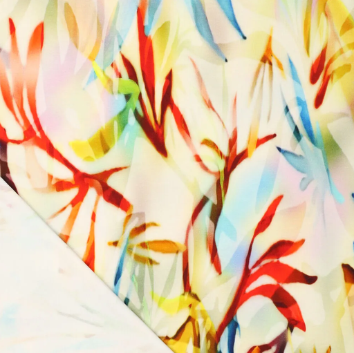 [KI-20924-570] Jersey Visc. dig. leaves multicolor 570
