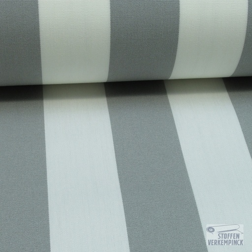 [2JT-SUNNY RAY 5/5 BLANC-GRIS] Outdoor Teflon anti-UV Streep 5 cm. Wit/Grijs