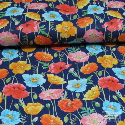 [ST-23238-15PL] Poplin Digital Poppy's Indigo