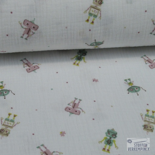 [MC-DOUBLE GAZE 7001-0000] Double Gauze Robotjes Wit