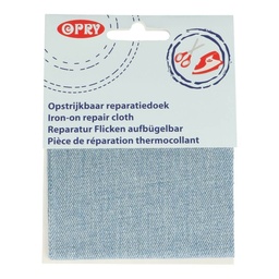 [DBF-1027401] Opry reparatiedoek jeans opstrijkbaar 10x40cm lichtblauw