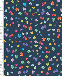 [MU-5437-8] Jersey Digital Watercolour Flower Navy