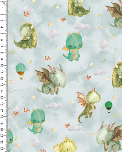 [MU-5452-426] Fr. Terry Digital Cute Dragons Mint