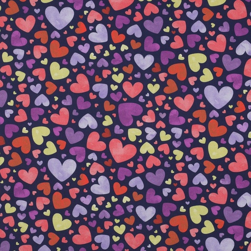 [VE-03235-003] Fine Poplin Digital Hearts Navy