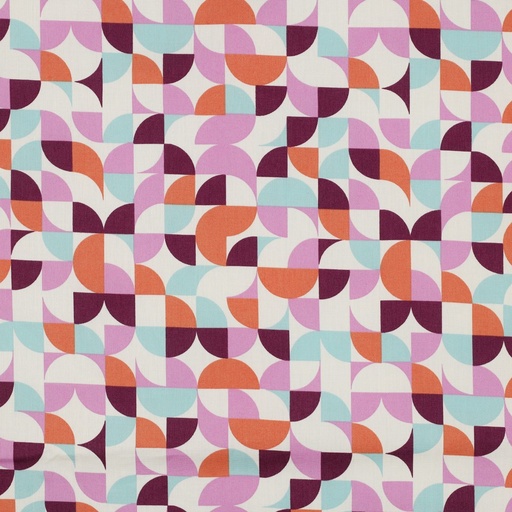 [VE-03024-003] Fine Poplin Geometric Ecru/Purple