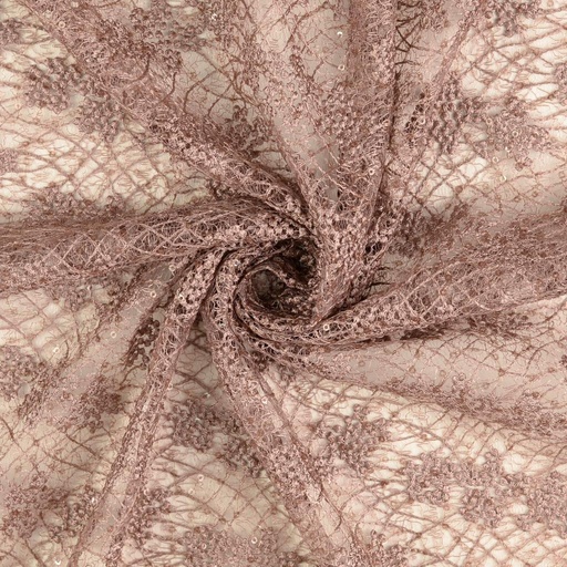 [HE-200637-5007] Kant met pailletten en schulpranden dusty Purple