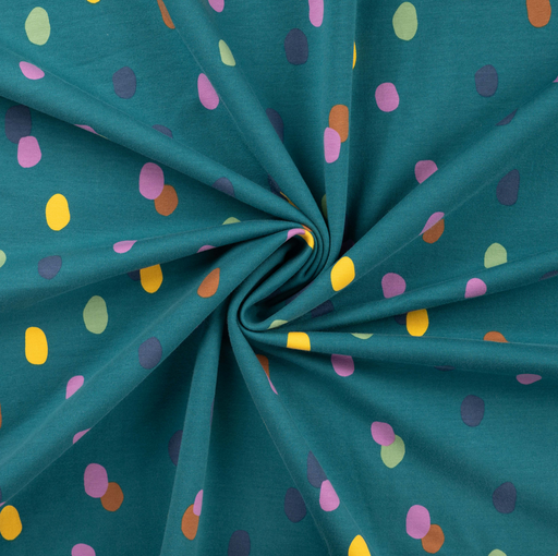 [QT-K20063-941] French Terry Brushed Confetty Petrol