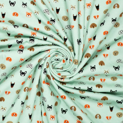 [POL-340165-92] Jersey Katoen Dogs Mint