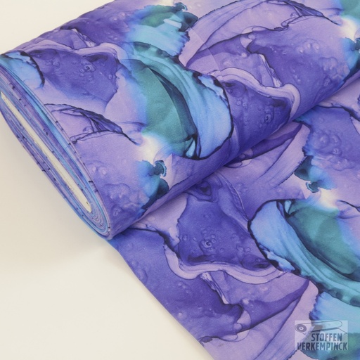 [QT-K60042-970] French Terry digital Marbeled Blue/Purple
