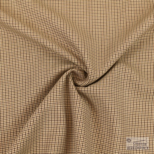 [184-0175-01] Wollen Gabardine Ruitje Beige