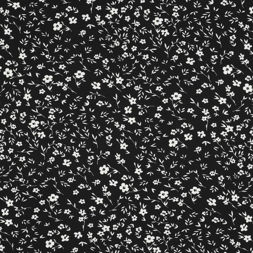[VE-04267-002] Stretch Magnolia Little Flowers Black