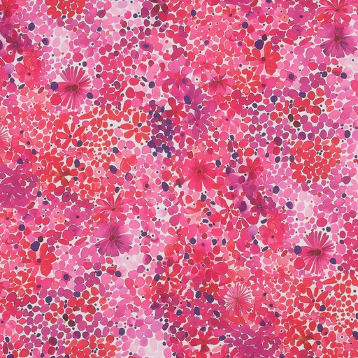 [VE-04189-001] Cotton Voile Digi. Bloempjes Pink