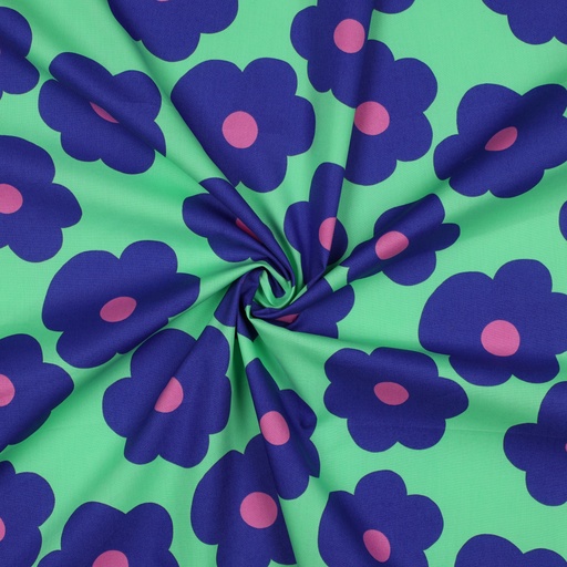 [VE-04037-033] Fine Poplin Big Flower Nerida Hansen Lime