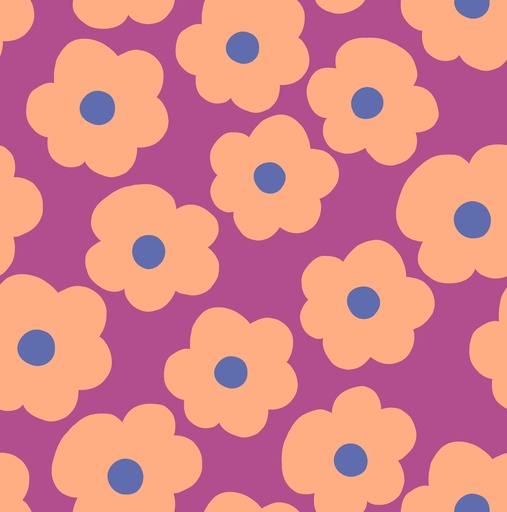 [VE-04037-043] Fine Poplin Big Flower Nerida Hansen Magenta