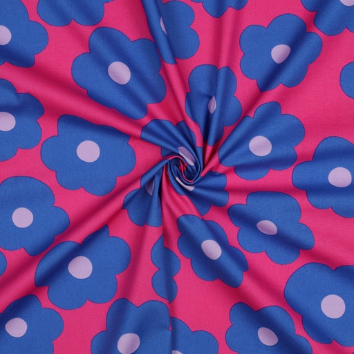 [VE-04037-052] Fine Poplin Big Flower Nerida Hansen Bright Pink