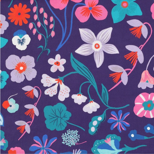 [VE-04039-002] Fine Poplin Dig. Meadow Nerida Hansen Dark Purple