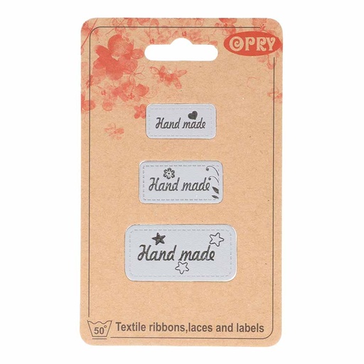 [DBF-69652-01] Opry skai-leren labels handmade grijs